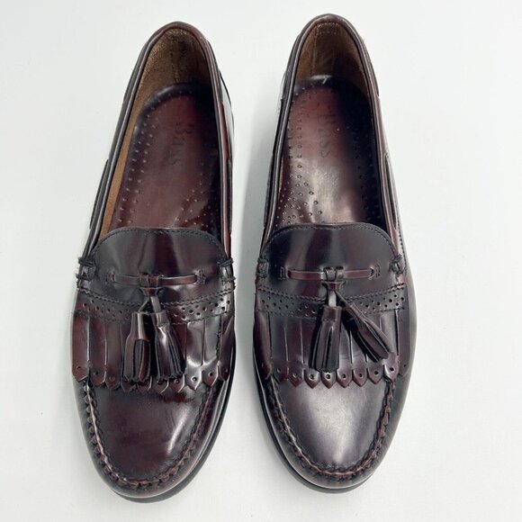 Bass Burgundy Leather Loafers - Picture 1 of 9